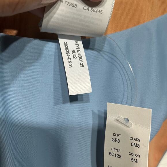 J. Crew Women's Cheeky Bikini Swim Bottom Size S Light Blue Curved Waist Mid UPF - Picture 9 of 12